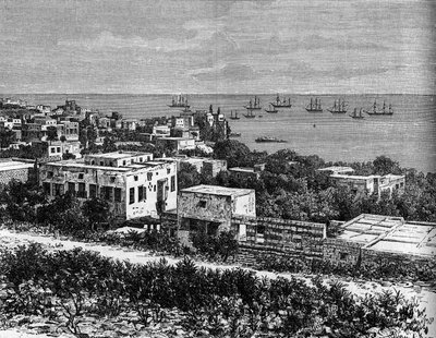 View of the City of Beirut. Engraving in 