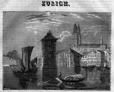 View of the City of Zurich in the 19th century by Unknown artist