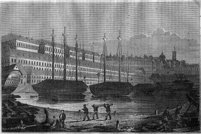 View of the Corderies, the Bagne and the tower of Saint Louis in Brest by Unknown artist