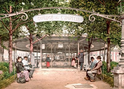 View of the Hospital of Vichy: Source of the Hospital. Photochrome ca. 1890 by Unknown artist