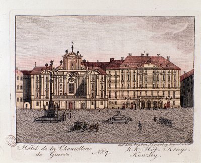 View of the Hotel of the War Chancery in Vienna, Austria. Engraving from 1815 by Unknown artist
