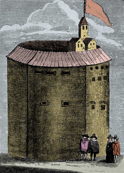 View of the London Globe Theatre at the time of William Shakespeare (1564-1612). Engraving of the 19th century by Unknown artist