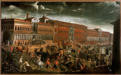 View of the Ospedale Maggiore on the Day of the Fete of Forgiveness in Milan (c.1670-1780) by Unknown artist