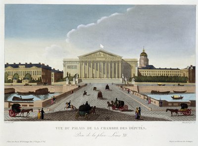 View of the Palais de la Chambre des Deputes - in Vues de Paris by Courvoisier by Unknown artist