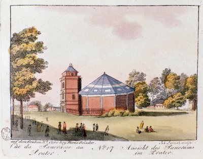 View of the Prater Park in Vienna. Austria. Engraving from 1815 Private collection by Unknown artist