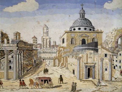 View of the Roman Forum (detail) by Unknown artist