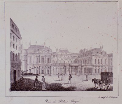 View of the Royal Palace in Paris. Engraving from 1820 by Unknown artist