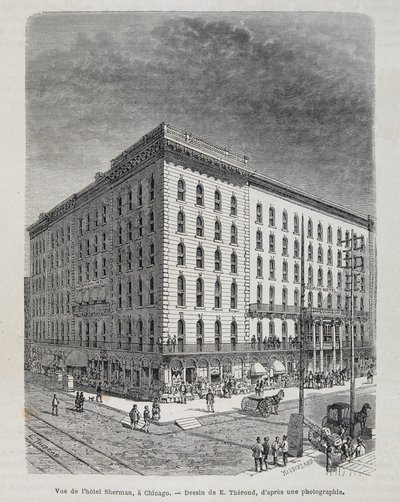 View of the Sherman Hotel in Chicago - in 