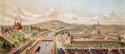 View of the Universal Exhibition in Paris in 1878. Engraving of the 19th century Paris, B.N. by Unknown artist