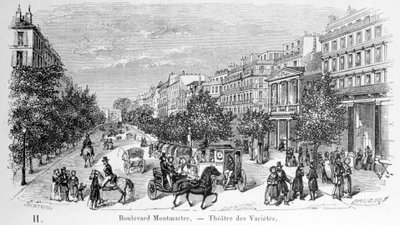 View of the Variety Theatre on Boulevard Montmartre by Unknown artist