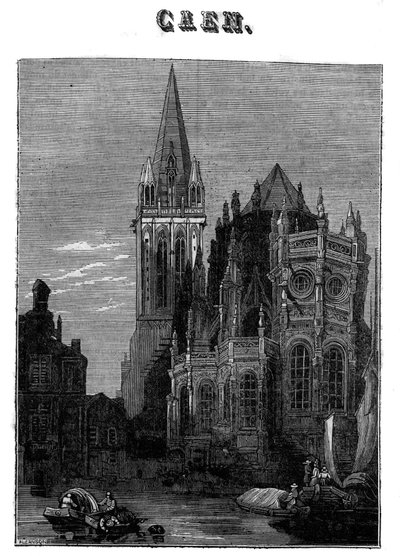 View of the city of Caen in Normandy in the 19th century by Unknown artist
