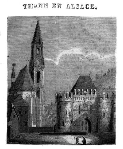 View of the city of Thann in the department of Haut-Rhin in Alsace by Unknown artist