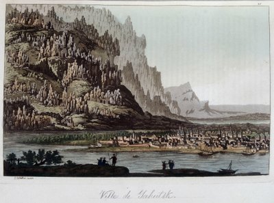 View of the city of Yakutsk in Russia. In "The old and modern costume" 1819-1820, by Ferrario by Unknown artist