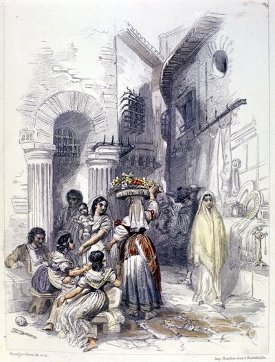 View of the Ghetto of Rome in 1830 by Unknown artist