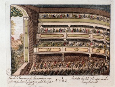 View of the interior of the Imperial Theatre in the Josephstadt district of Vienna. Austria by Unknown artist