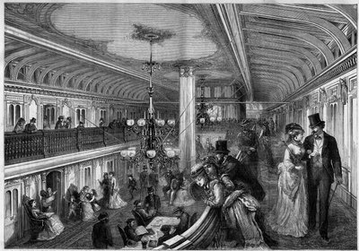 View of the living room of an American steamer by Unknown artist