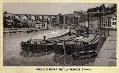 View of the port de la Rance in Dinan, Cote d