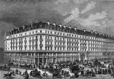 View of the Shops of Pygmalion, Rue de Rivoli and Boulevard Sebastopol in Paris in 1872 by Unknown artist