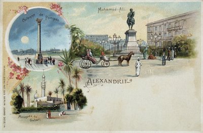 Views of Alexandria - postcard, late 19th century by Unknown artist