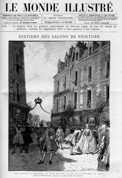 Visit of the exhibition of paintings at Place Dauphine on Ile de la Cite in Paris, on the day of the Fete Dieu in 1725 by Unknown artist