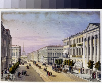 View of the Nevsky Prospect and the Police Bridge in Saint Petersburg by Unknown artist