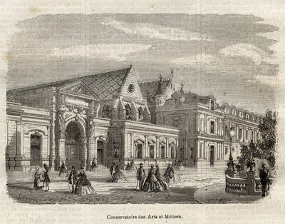 View of the Conservatory of Arts and Crafts in Paris - engraving in 