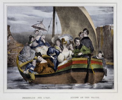 Walk on the water - lithography, early 19th century by Unknown artist