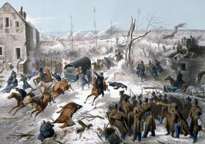 War of 1870 between France and Prussia: Red Cross during the Battle of Bapaume in the Pas de Calais on 2 and 3/01/1871 which saw the victory of the army of the North led by General Faidherbe against the Prussians by Unknown artist