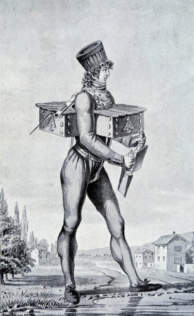 War suit of the 19th century. Engraving of the 19th century. by Unknown artist