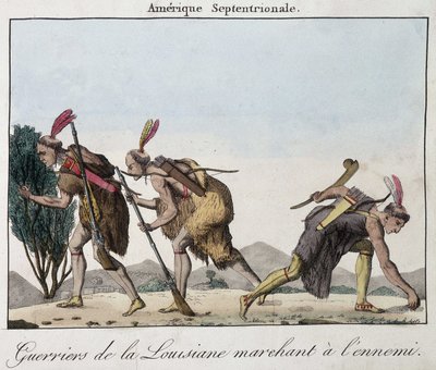Warriors of Louisiana in the footsteps of the enemy - engraving by Unknown artist