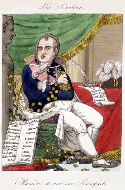 Way of view under Bonaparte: military spending (caricature) by Unknown artist