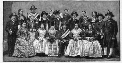 Wendic wedding party - engraving 1897 by Unknown artist