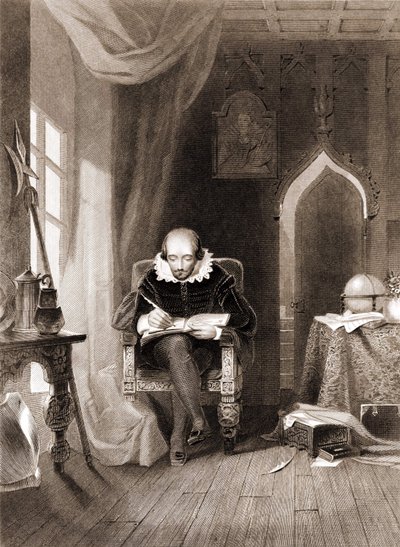 William Shakespeare in his office by Unknown artist