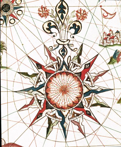 Wind Rose (Detail of the portulan of Castellini) by Unknown artist