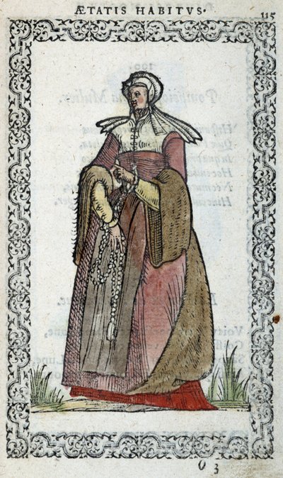 Picard Woman - in “Habits et effigies” by Jean Sulperius by Unknown artist