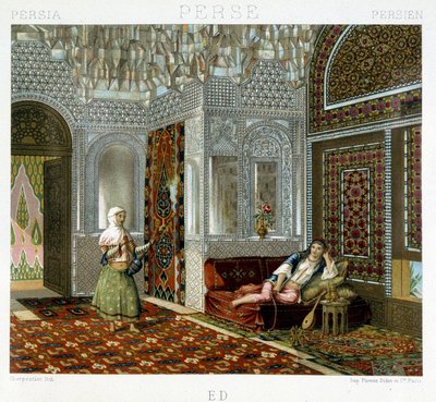 Women in a living room in Persia - in 