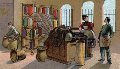 Wool industry, combing by Unknown artist