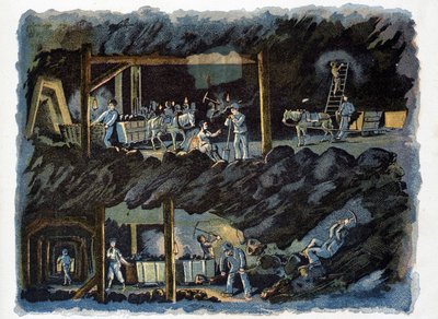 Work in the coal mine by Unknown artist