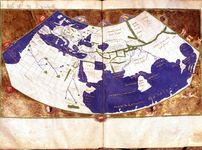 World map of Claudius Ptolemaeus, Greek astronomer and astrologer by Unknown artist