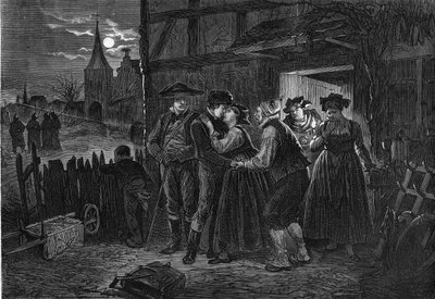Young Alsatians emigrated to escape Prussian military service. by Unknown artist