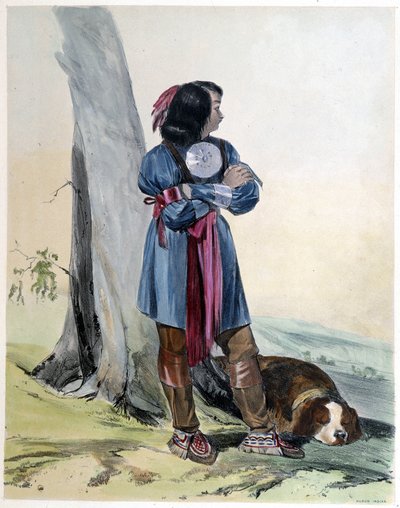 Young Indian Huron and His Dog - in “Shyth