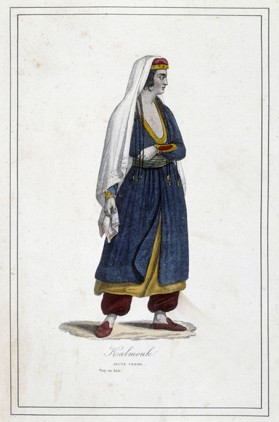 Young Kalmouk woman (Mongolian people of southern Siberia) - in 