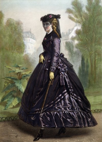 Young woman in strict and dark clothes (widow) by Unknown artist