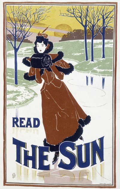 Young Woman Skating - Advertisement for the Newspaper 