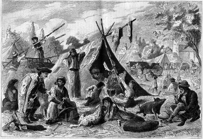 Zingari camp (a bohemian camp) in the suburb of Vienna in Austria in 1873 by Unknown artist