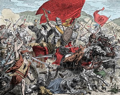 Ziska in Battle - Crusade against the Hussites (1420-1434): Jan Ziska (1370-1424) at the Battle against the Crusades by Unknown artist