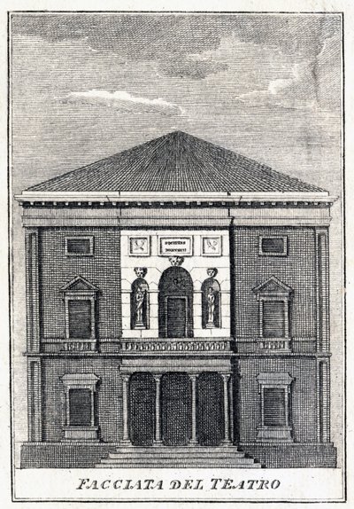 Facade of the Fenice Theatre in Venice in the Middle of the 19th Century by Unknown artist