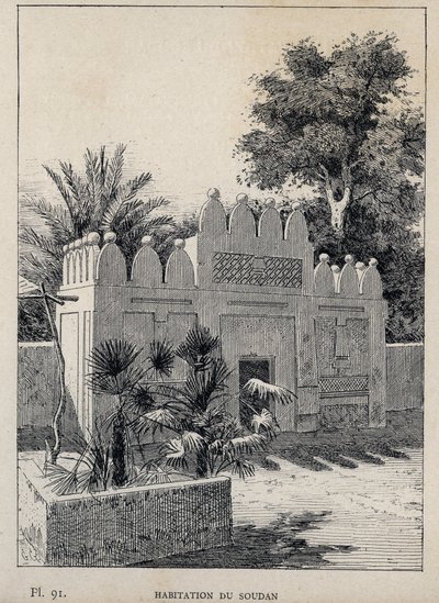 Sudanese House - engraving of 1889 in 