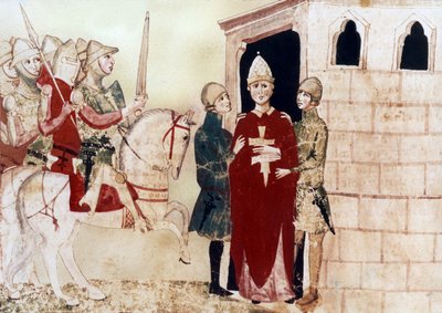 Pope Boniface VIII Prisoner in Anagni in 1303, Illustration from 14th Century Manuscript by Unknown artist