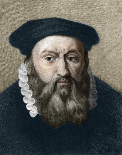 Portrait of Jean Calvin, French religious reformer and writer by Unknown artist